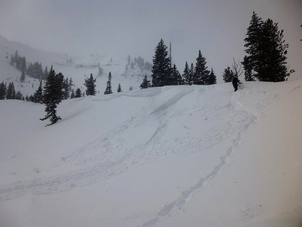 Triggering wind slabs at Lionhead Triggering wind slabs at Lionhead